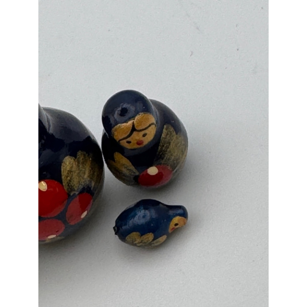 MATRYOSHKA RUSSIAN DOLL~ Vintage russian 5 nesting dolls Set Blue Red - Picture 2 of 4